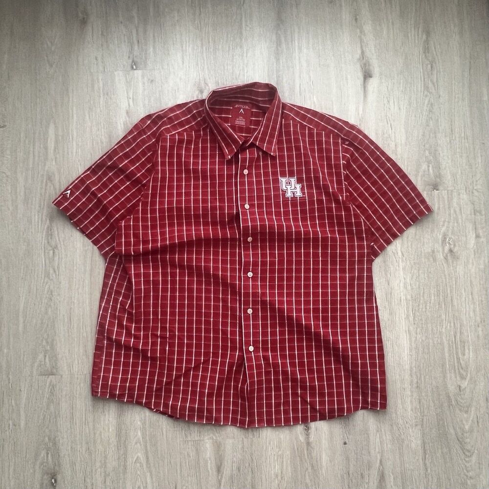 Antigua Red University of Houston Button Down Shirt Mens XXL Collegiate Classic
